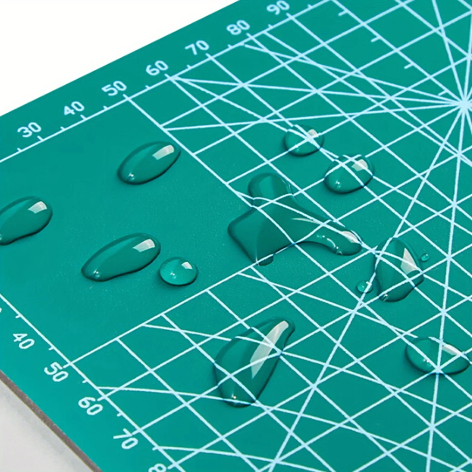 A4-Schneidematte, doppelseitig, mit Raster, PVC-Bastelmatte für Nähen, Scrapbooking, Lederhandwerk, grüne, rutschfeste Schneidunterlage – Detail 3