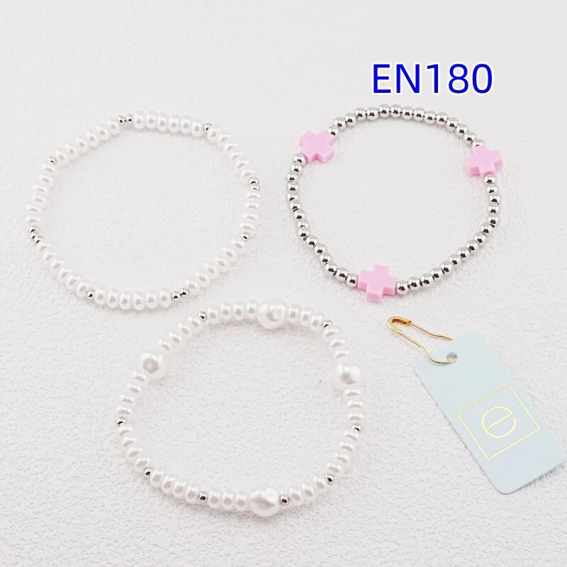 

VKVVA Fashion Jewelry Pink Cross and Platinum Sliver-plated Bracelet Set 3pcs for Women Birthday Gifts, Unique Gift