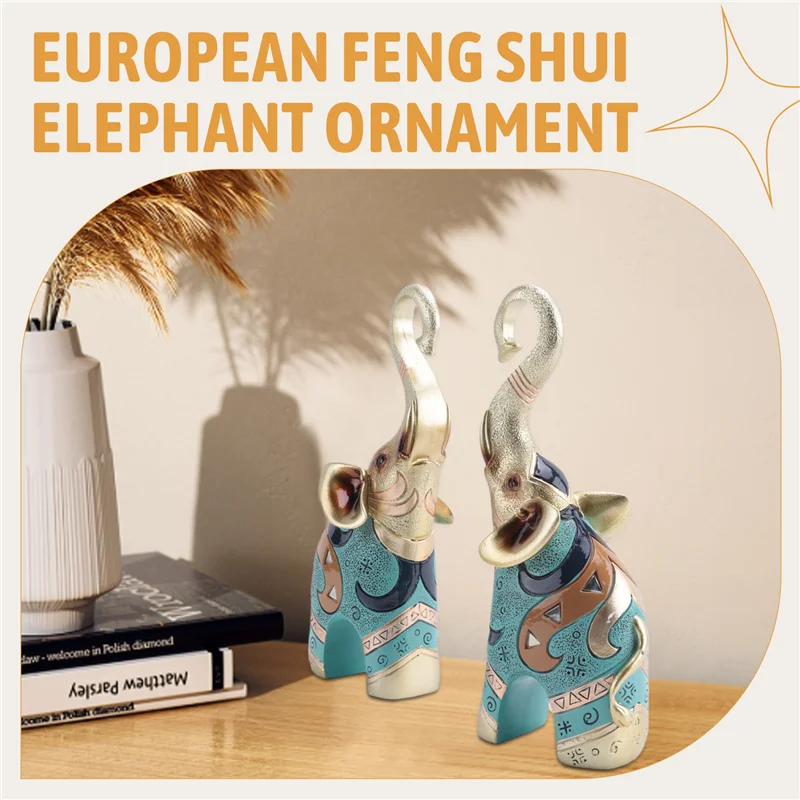 

AF95-Good Luck Elephant Statue Decorations For Home Elephant Figurines Statues Home Decor Feng Shui Elephant Figurines