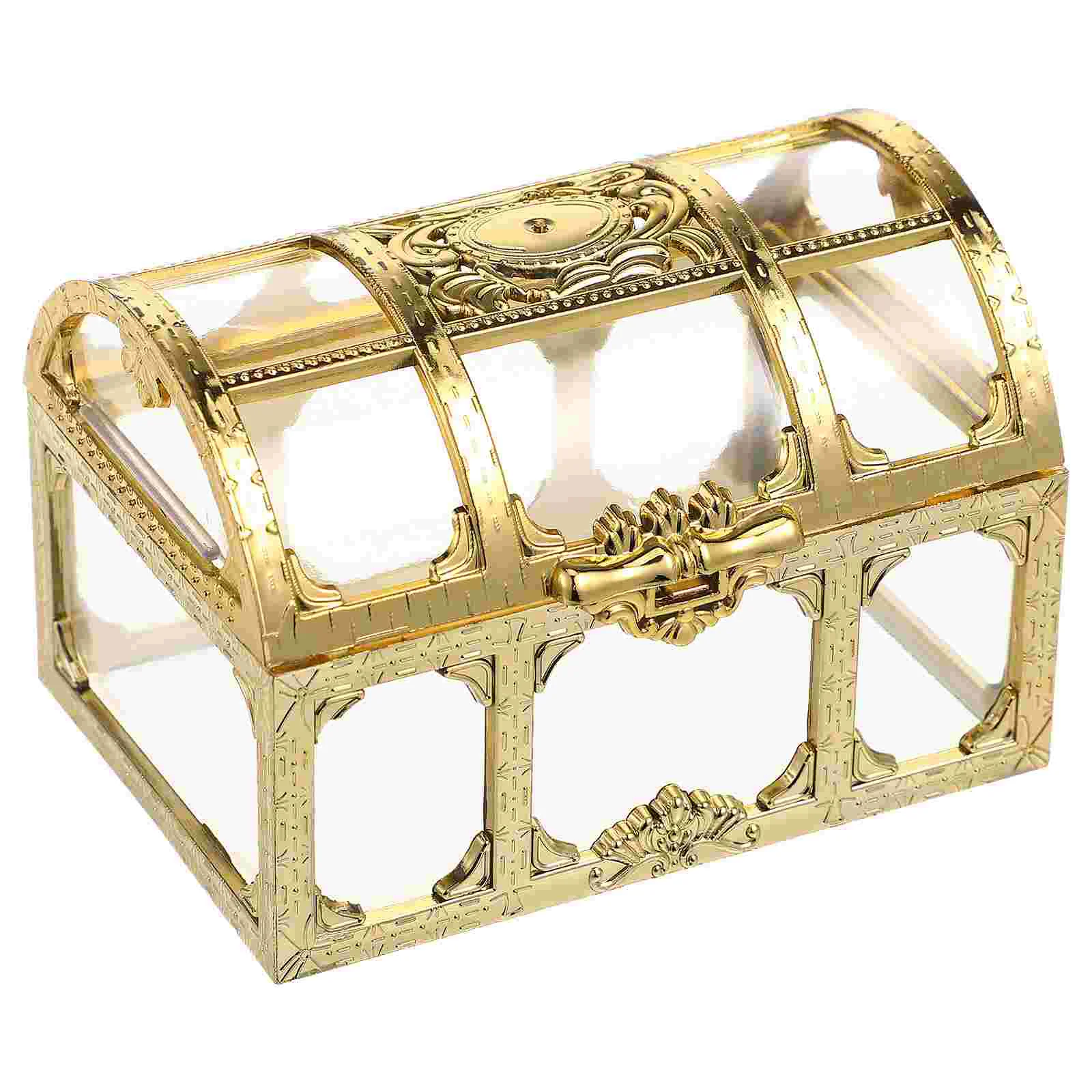 

Plastic Transparent Drawing Texture Pirate Treasure Box Crystal Jewelry Box Storage Organizer Trinket Keepsake Treasure Chest