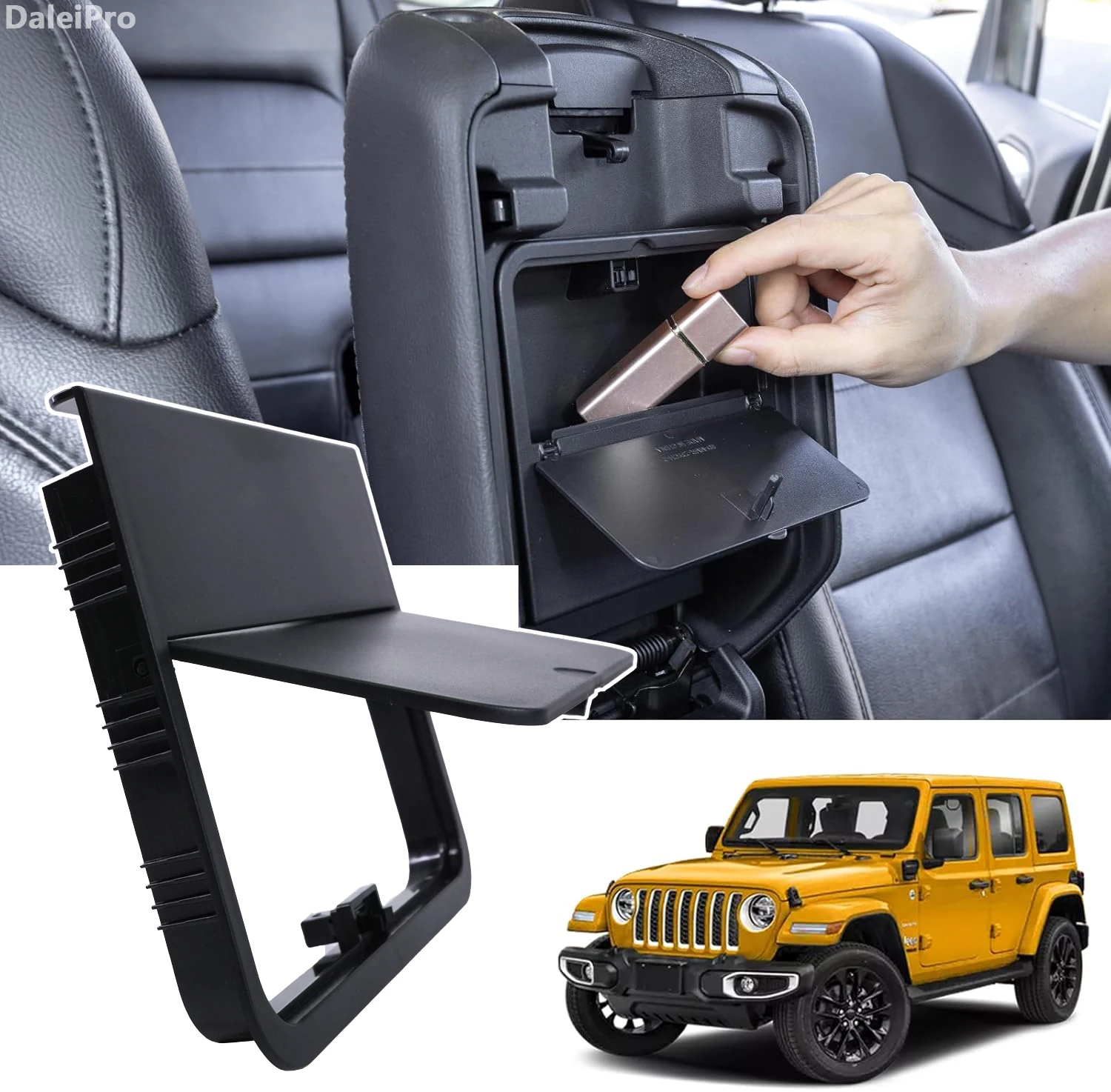 For Jeep Wrangler JL JT 2018 2019 2020 2021-2025 One Touch Hidden Storage Box Armrest Storage Organizer Wrangler Accessories