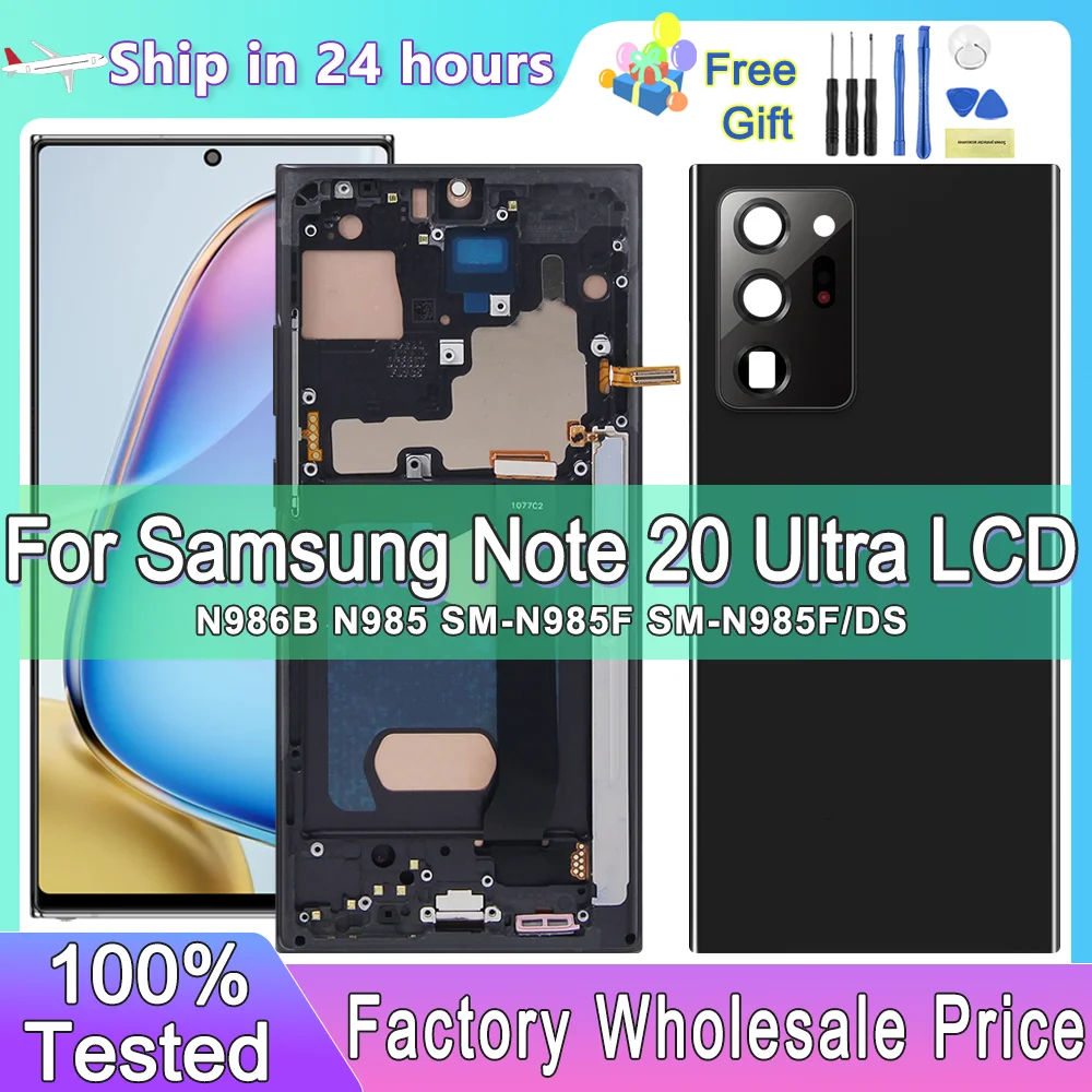 

100% Tested display note 20 ultra with frame, LCD for Samsung Galaxy Note 20 Ultra 5G N986B N985 Touch Screen Digitizer Assembly