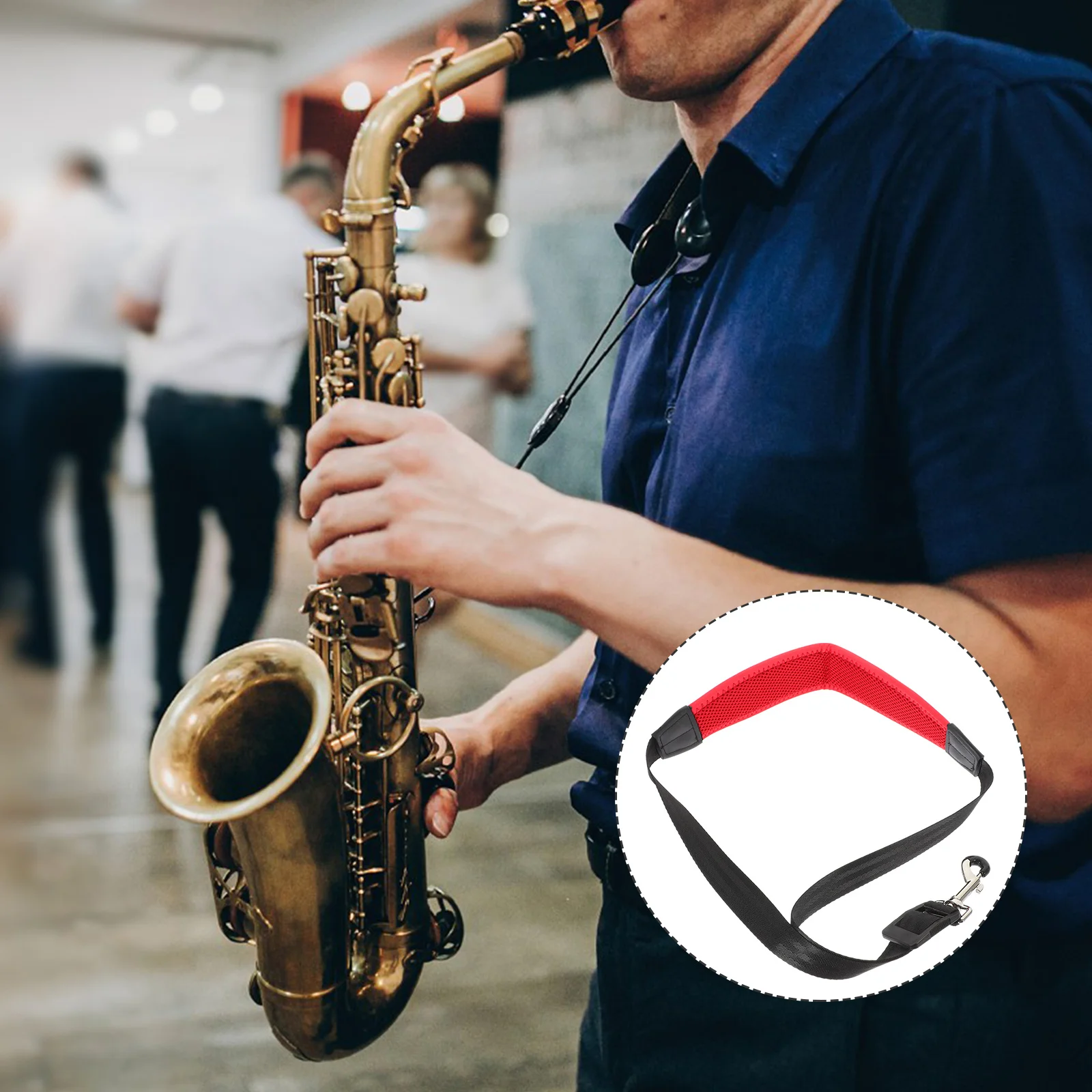 

Universal Adjustable Saxophone Neck Strap Tenor Alto Sax Strap Durable Lightweight Replacement Harness For Travel Performance