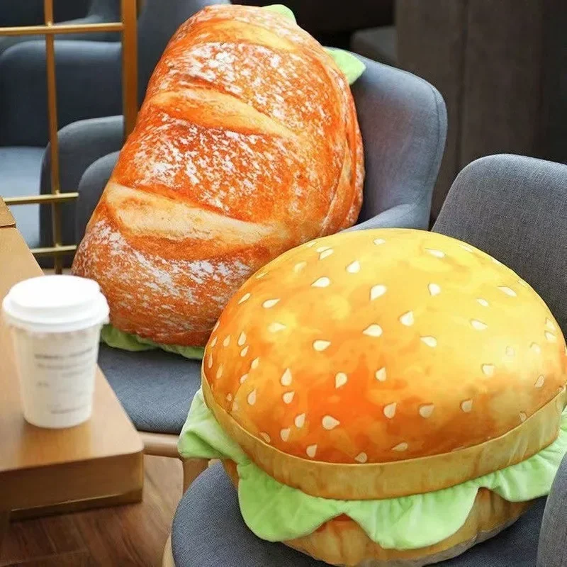 New Realistic Transformable Hamburger & Toast 2-in-1 Home Sofa Office Nap Foldable Integrated Cushion Creative Kid Birthday Gift