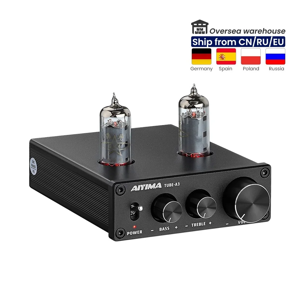 New 6K4 Tube Amplifier Bile Preamplifier HIFI Preamp Treble Bass Adjustment Audio Preamplifier DC12V For Amplifier Speaker