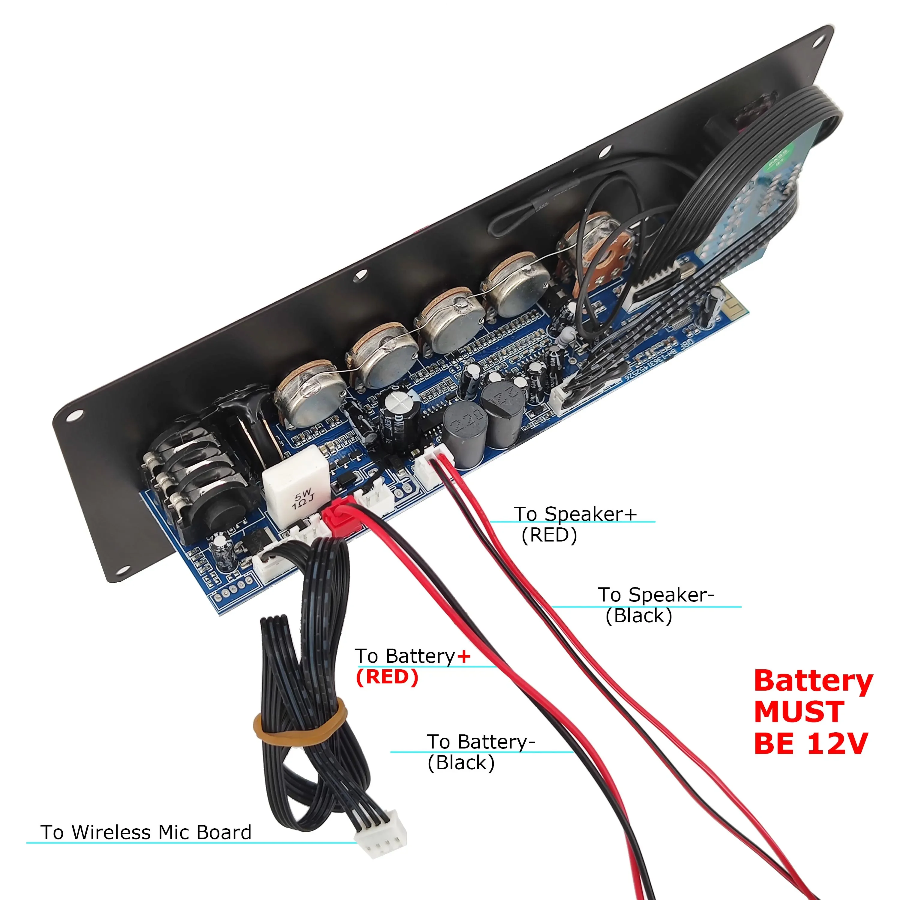 12V Amplifier Board Square Dance Speaker Amplifier Support Bluetooth AUX TF-Card U-Disk Recording 6-12Inch Speaker 80W