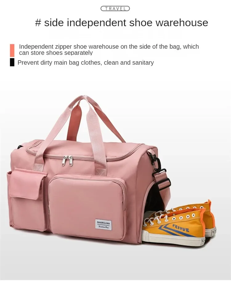 Bolsa de viaje de gran capacidad para mujer, bolsa de gimnasio para fin de semana, bolsas de lona para la noche con comp