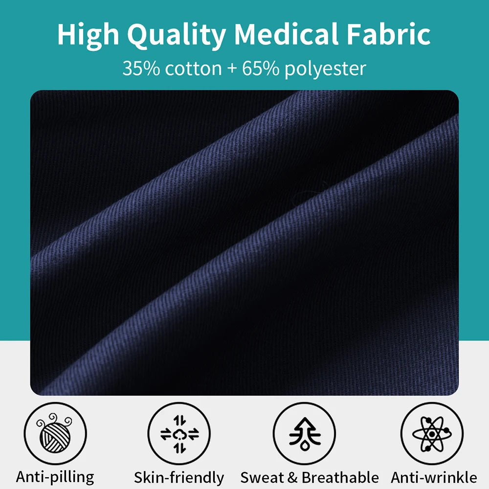 Uniforme da infermiera top a maniche lunghe cappotto da laboratorio Unisex camice chirurgico da medico camice da allattamento traspirante camicia da giacca accessori ospedalieri