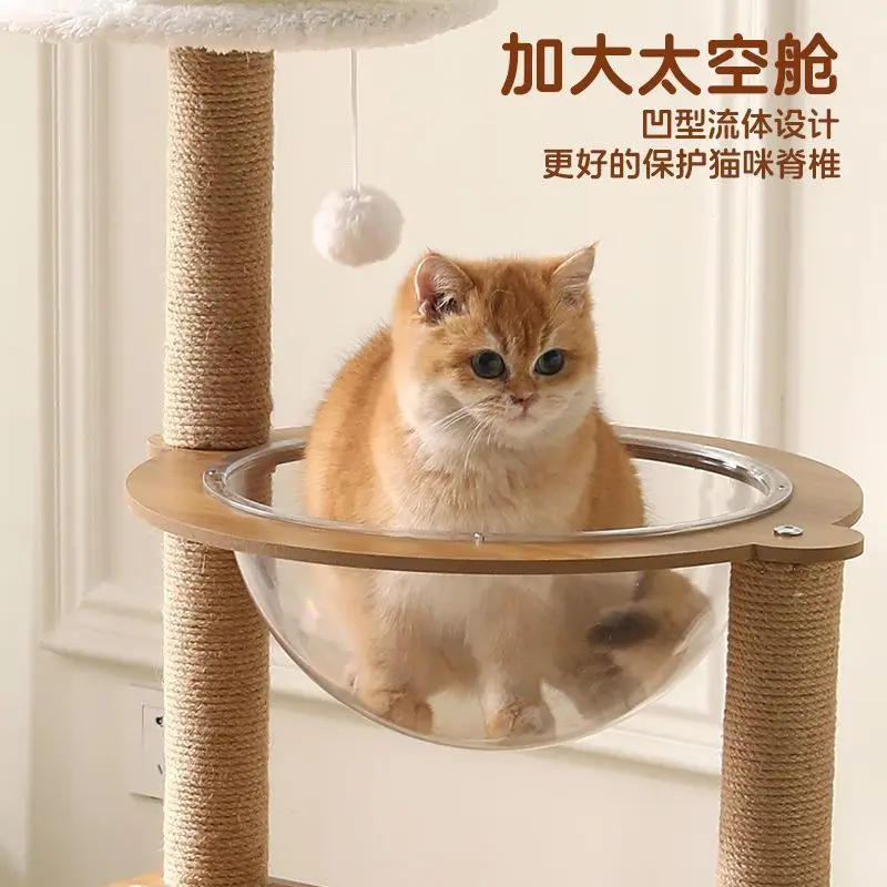 مناسبة لإطار تسلق القطط، كبسولة مساحة عش القطط، شجرة القطط المتكاملة لا تشغل منطقة غرفة النوم المقاومة للاهتراء