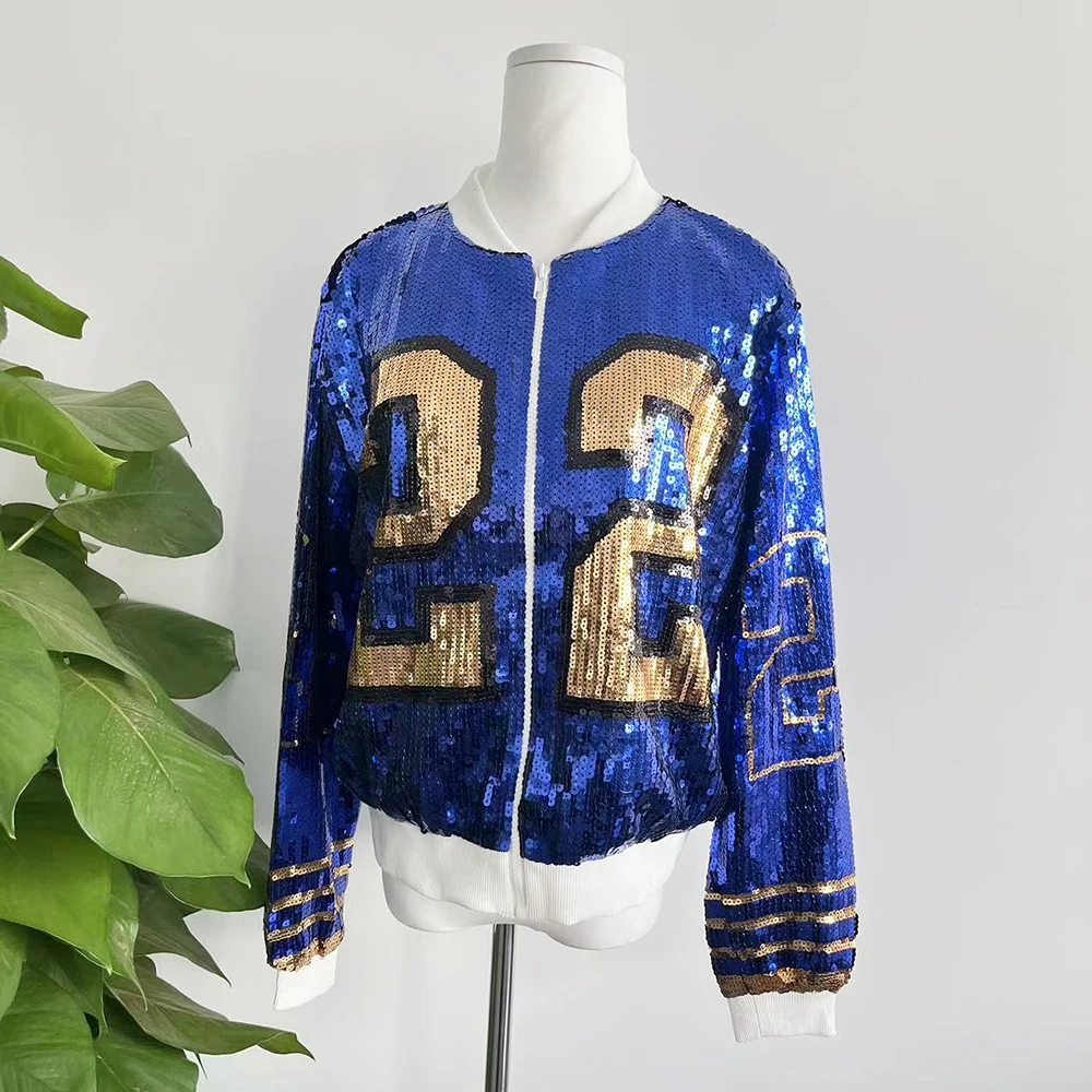 Greek zip up long sleeve sporty bat sleeved Sorority Sigma Gamma Rho Sequin  SGR 22 Sequin Jacket