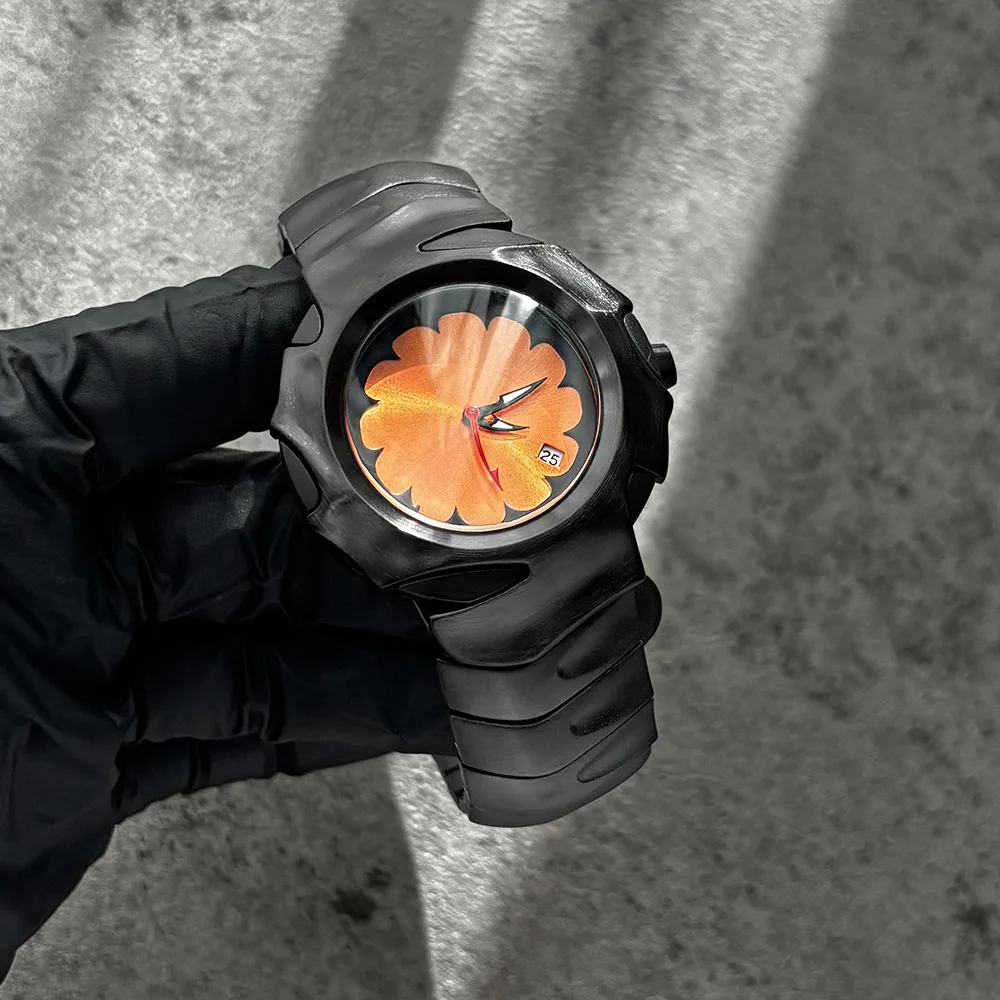 Rood quartz horloge heren Dpecial Blade Y2k ontwerp personaliseren hoge kwaliteit creatieve zwarte middeleeuwse oude stalen unieke heren AAA klok