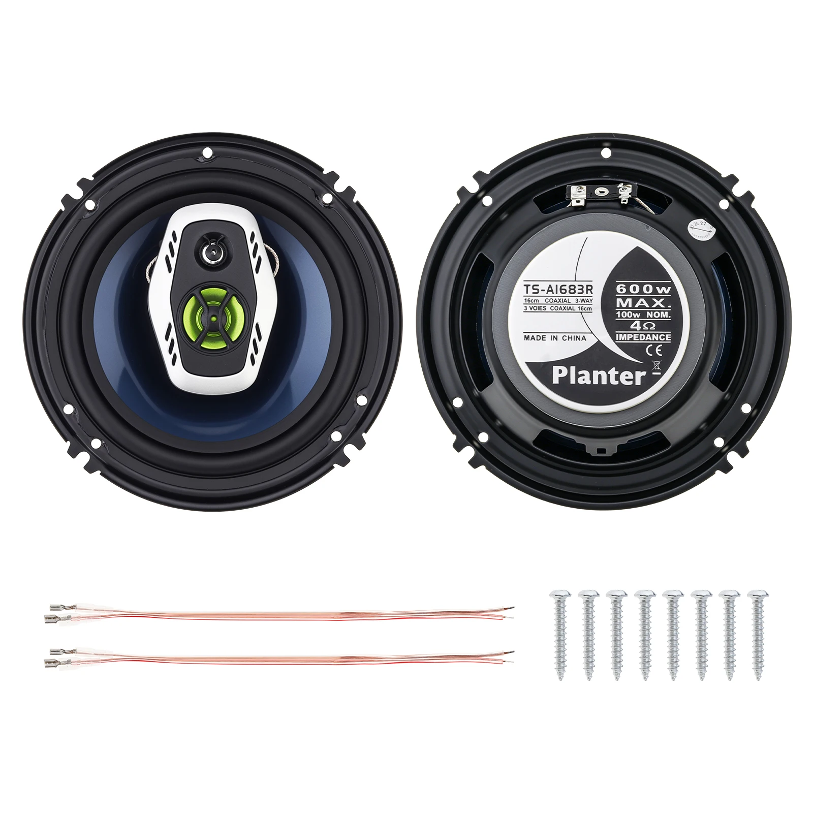 2pcs 6.5 Inch 600W 16cm 2 Way Universal Car Coaxial Hifi Speakers Auto Audio Music Stereo Speaker Non-destructive Installati
