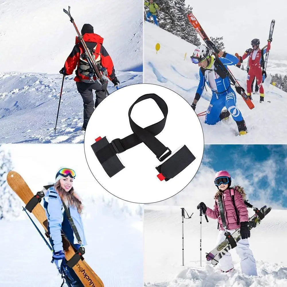 New Nylon Skiing Pole Shoulder Strap Adjustable Portable Ski Holder Straps for Men Women Kids Snowboard Accessories