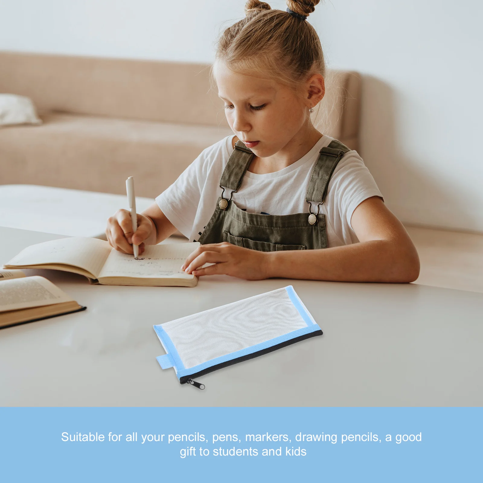 

4Pcs Pencil Bags Portable Multi-Function Storage Bags Large Capacity Nylon Wear Resistant Pencil Pouches for Daily Use