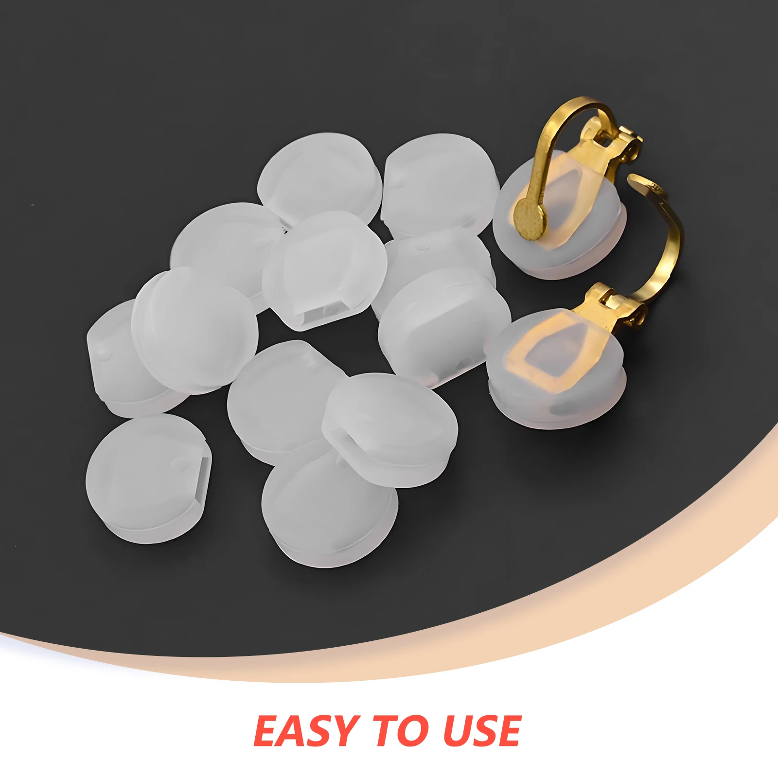 

100pcs Ear Clip Pads Silicone Back Clips Protective Cushion Clear Soft DIY Jewelry Making Accessories Earring Converters