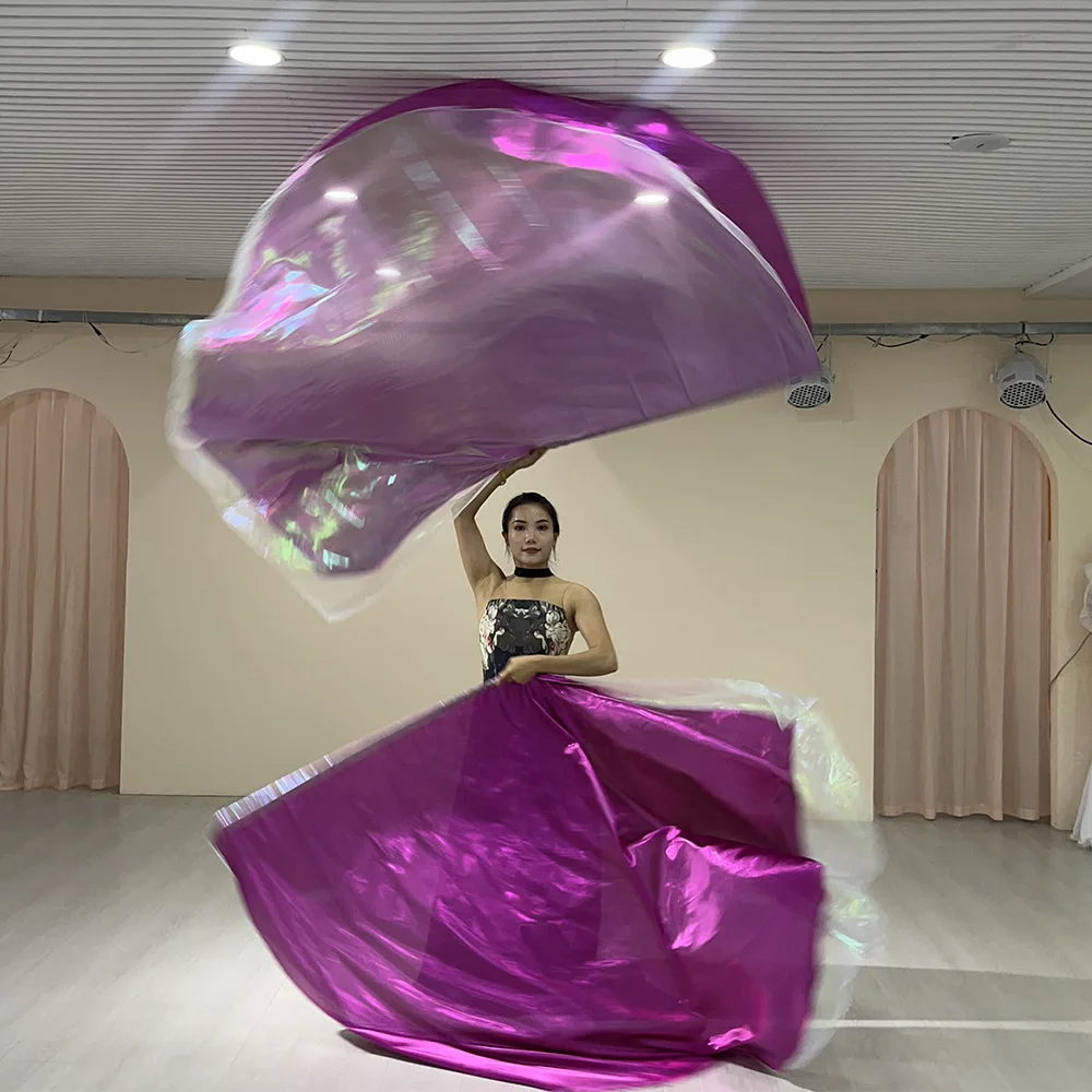 Accessoires de brevdu Ventre, Double Drapeaux 1x1.4, Drapeaux Rouges Semi-Circulaires et Bâtons Télescopiques, Accessoires de Performance sur Scène