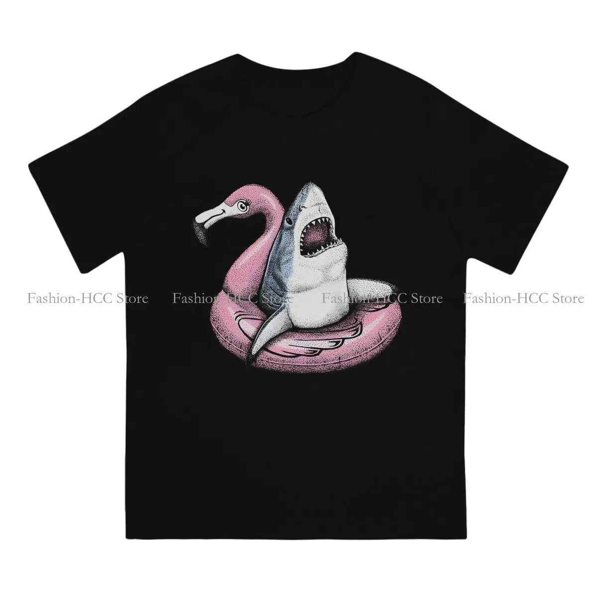 Flamingo Animals Polyester TShirt for Men Pool Shark - Ahhh Time To Relax Humor Summer Tee T Shirt High Quality