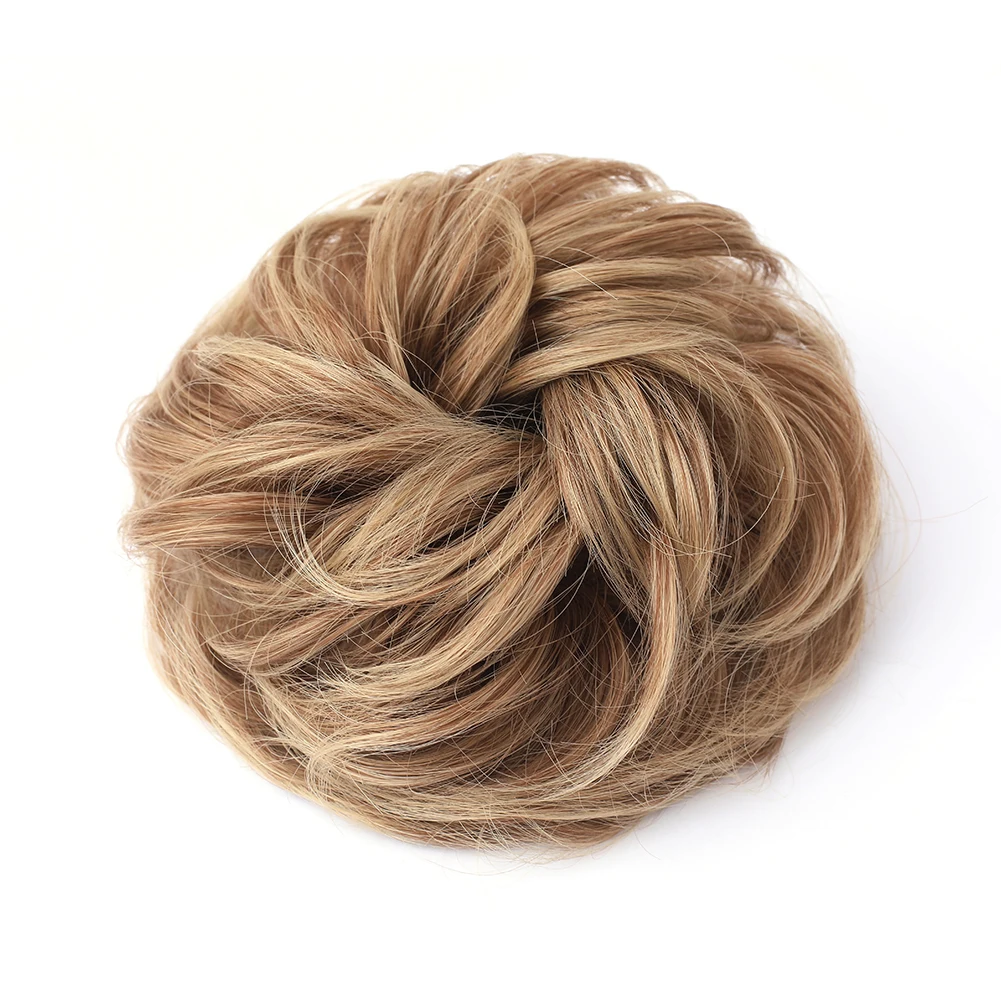 Großes, unordentliches Dutt-Haarteil, gewellt, lockig, Haargummis, synthetischer Chignon, Pferdeschwanz, Haarverlängerungen, gefälschter Chignon, Hochsteckfrisur-Haarteile für Frauen