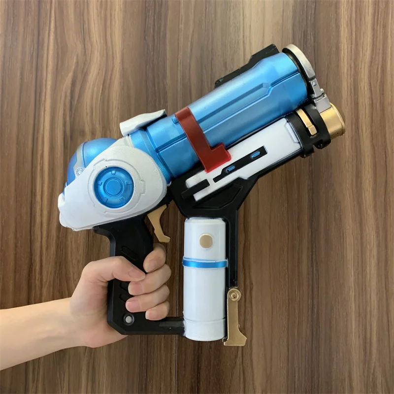 Game OW Meiling Zhou Frost Blaster Gun Weapon 1:1 Cosplay Safety PU Gift Outdoor Toy Rubber Soldier 76  D. va Tracer No Shooting