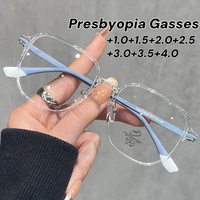 Retro Fashion Oversize Reading Glasses Women Men Anti Blue Light Far Sight Glasses Trendy ultralight Square Presbyopia Eyewear