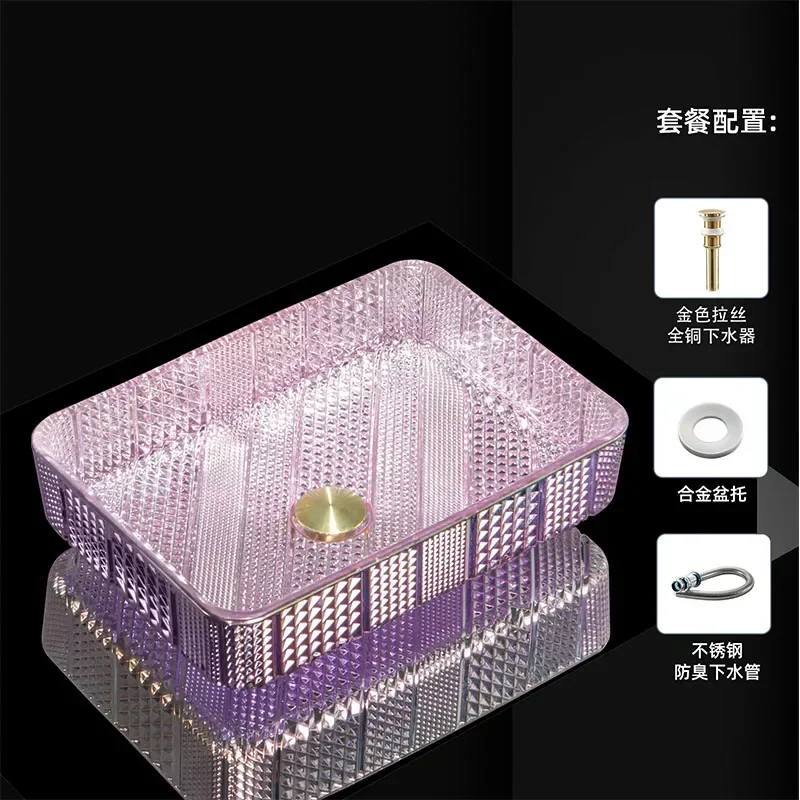 A Top basin, high temperature tempered glass basin, wash basin, bathroom, artist household crystal basinAsmt52