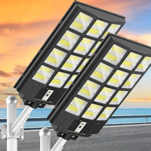 3200W Solar Street Lights Outdoor - S1152BM 7000K Solar Flood Light Motion Sensor and Remote Control