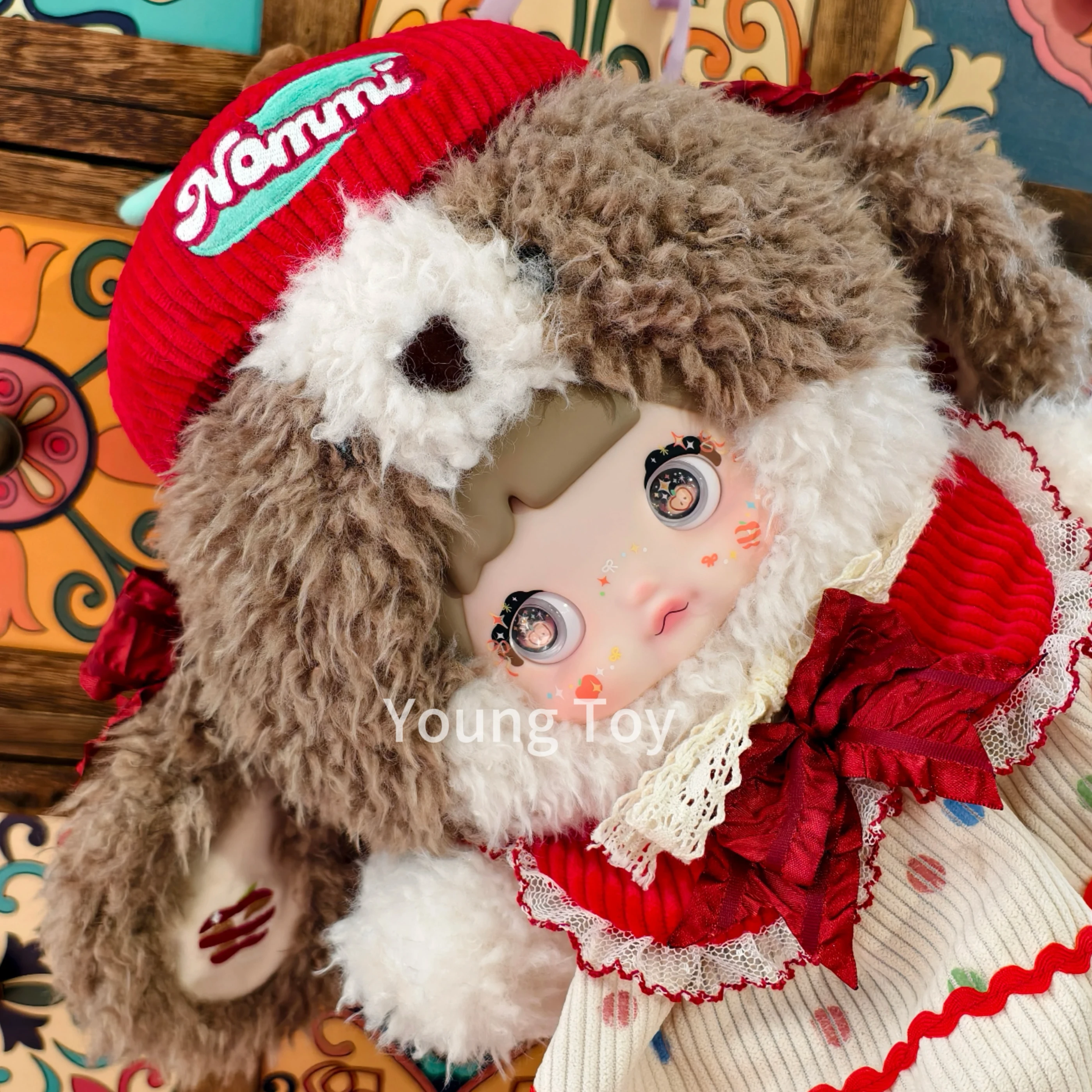 Genuine Nommi Bite Into Apple 400% Series Blind Box Limited Edition Cute Plush Rabbit Doll Gift Design Collectible Gifts