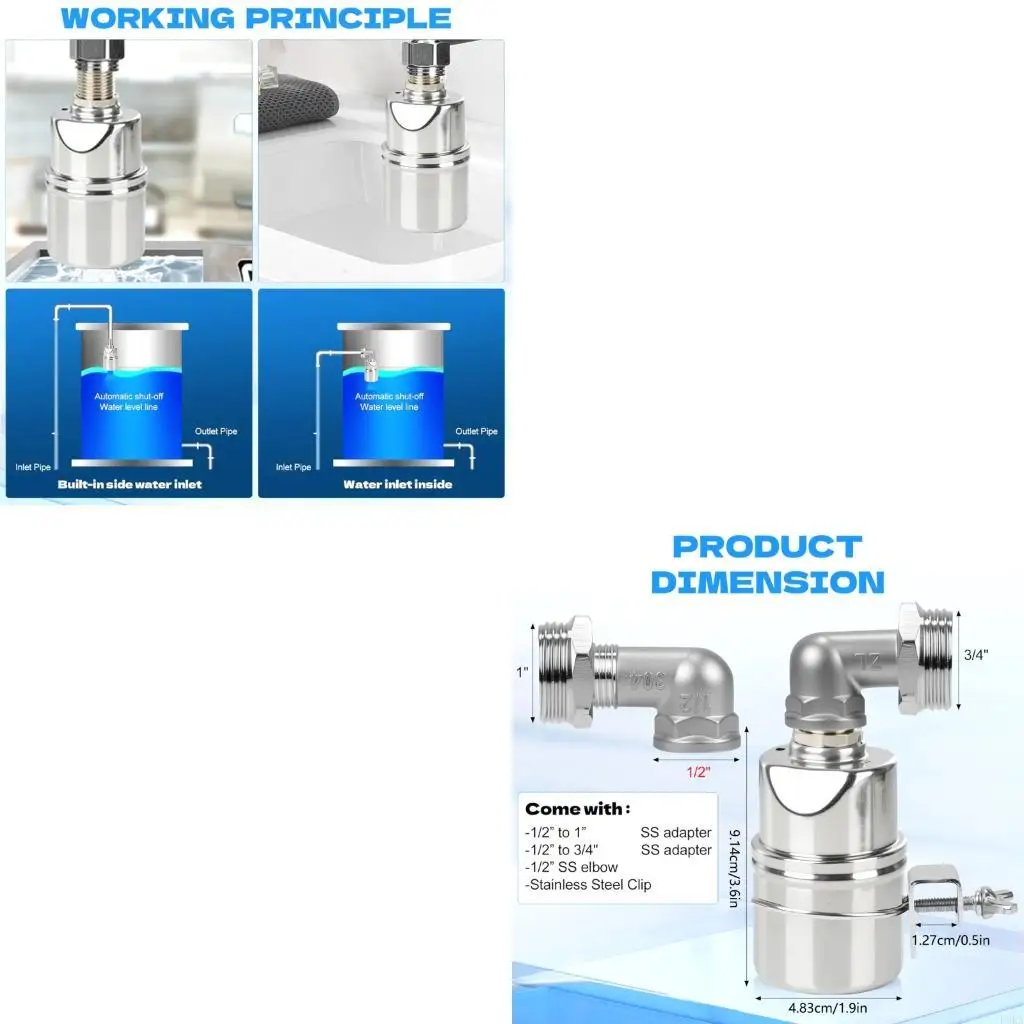 

Поплавковые клапаны Мулти размера совместимые установленные для контроля воды поголовья фонтана танка