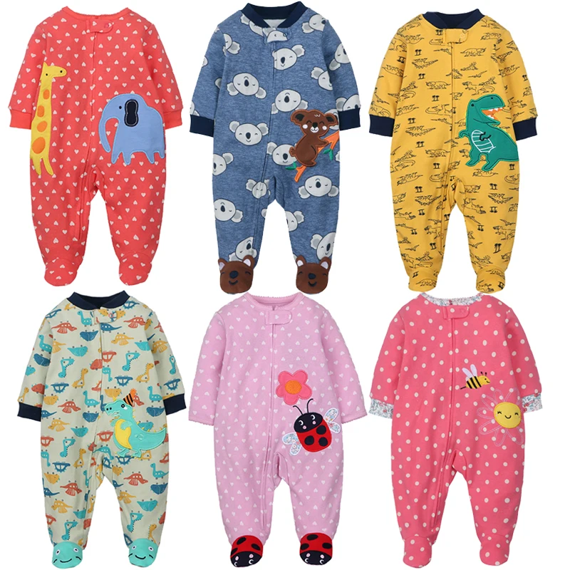 

Good Quality 2023 Baby Pajamas Cotton Baby Clothes Boy Newborn Baby Clothes 3-12M Coveralls Infants Bebe Girls Zipper Jumpsuit