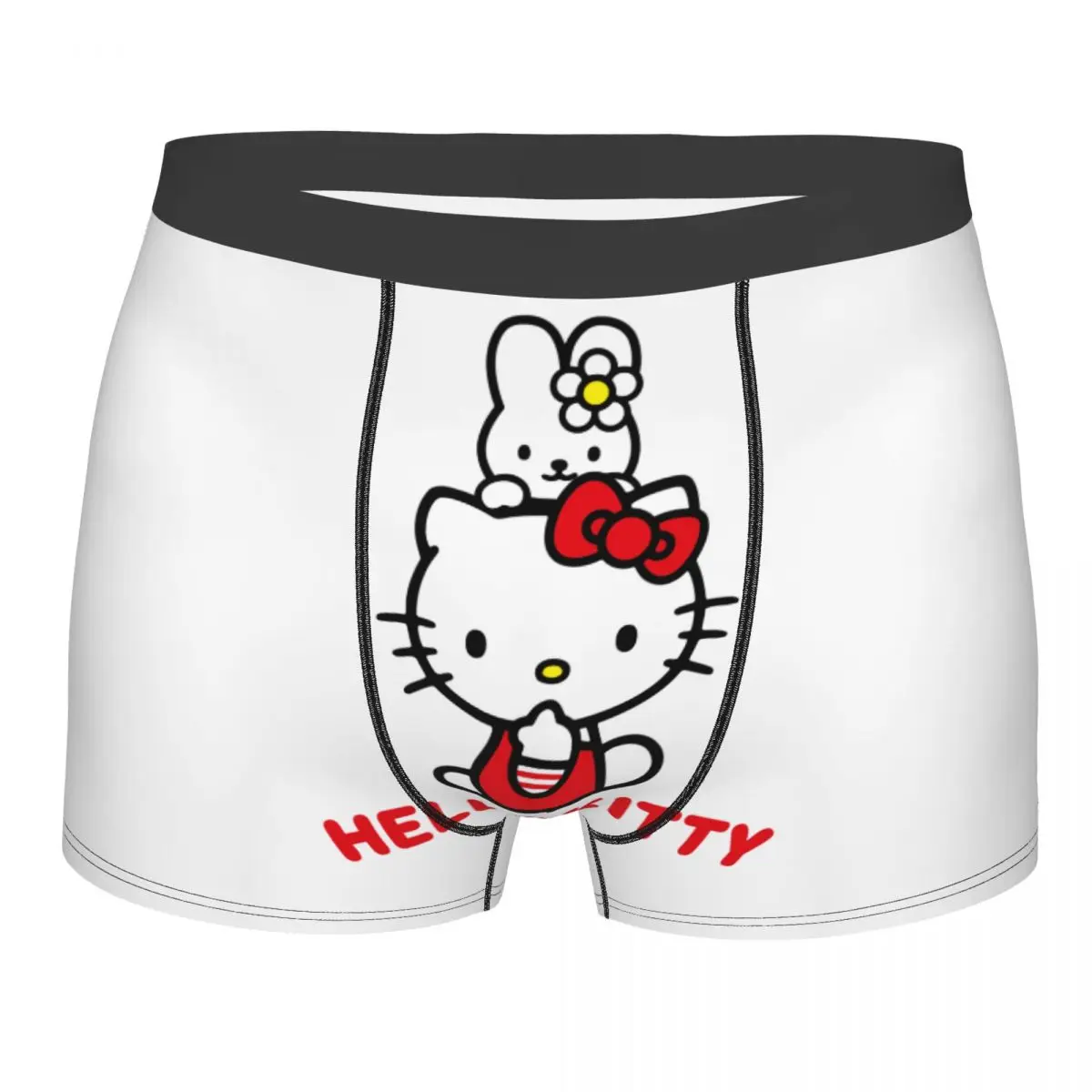 

Sanrio Cartoon Hello Kitty Cat Rabbit Boxer Shorts Men 3D Print Male Breathbale Underwear Panties Briefs