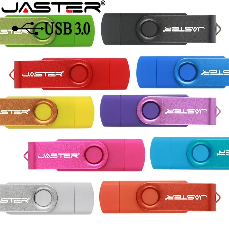 JASTER-unidad Flash USB OTG 3,0 para teléfono inteligente Samsung y ordenador, Memoria Stick de 64GB, 32GB, 16GB, 128GB, adaptador gratuito