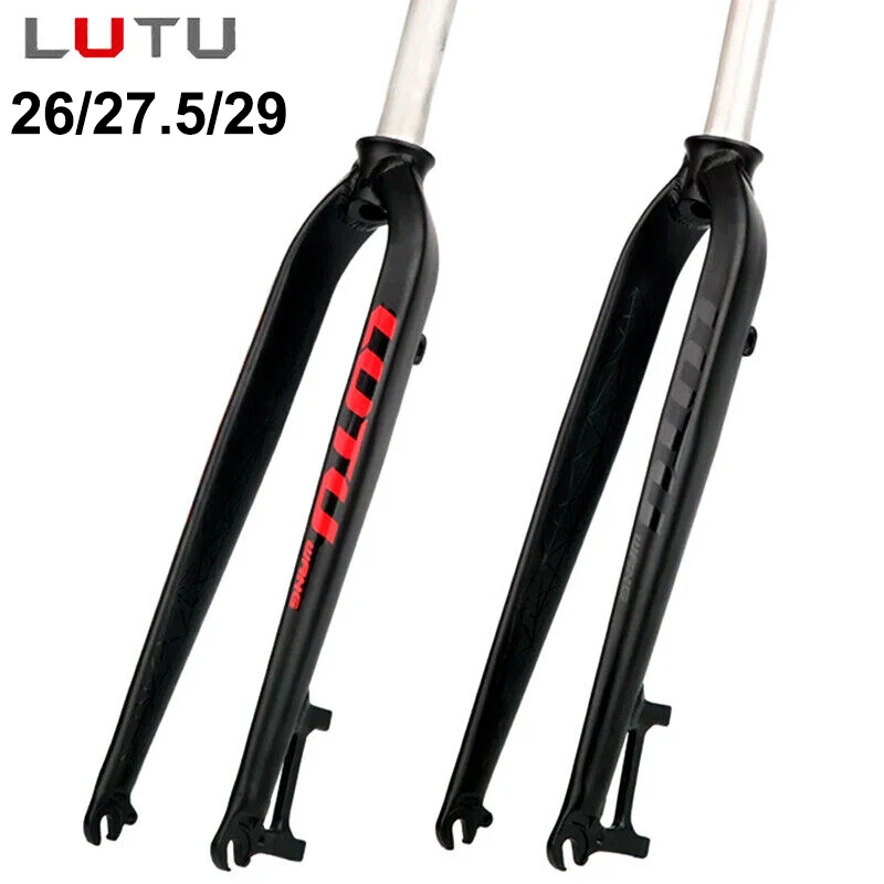 

Bicycle Fork 26/27.5/29inch MTB Hard Fork Universal Size Straight Tube 28.6mm A-pillar Aluminum Alloy Mountain Bike Fork