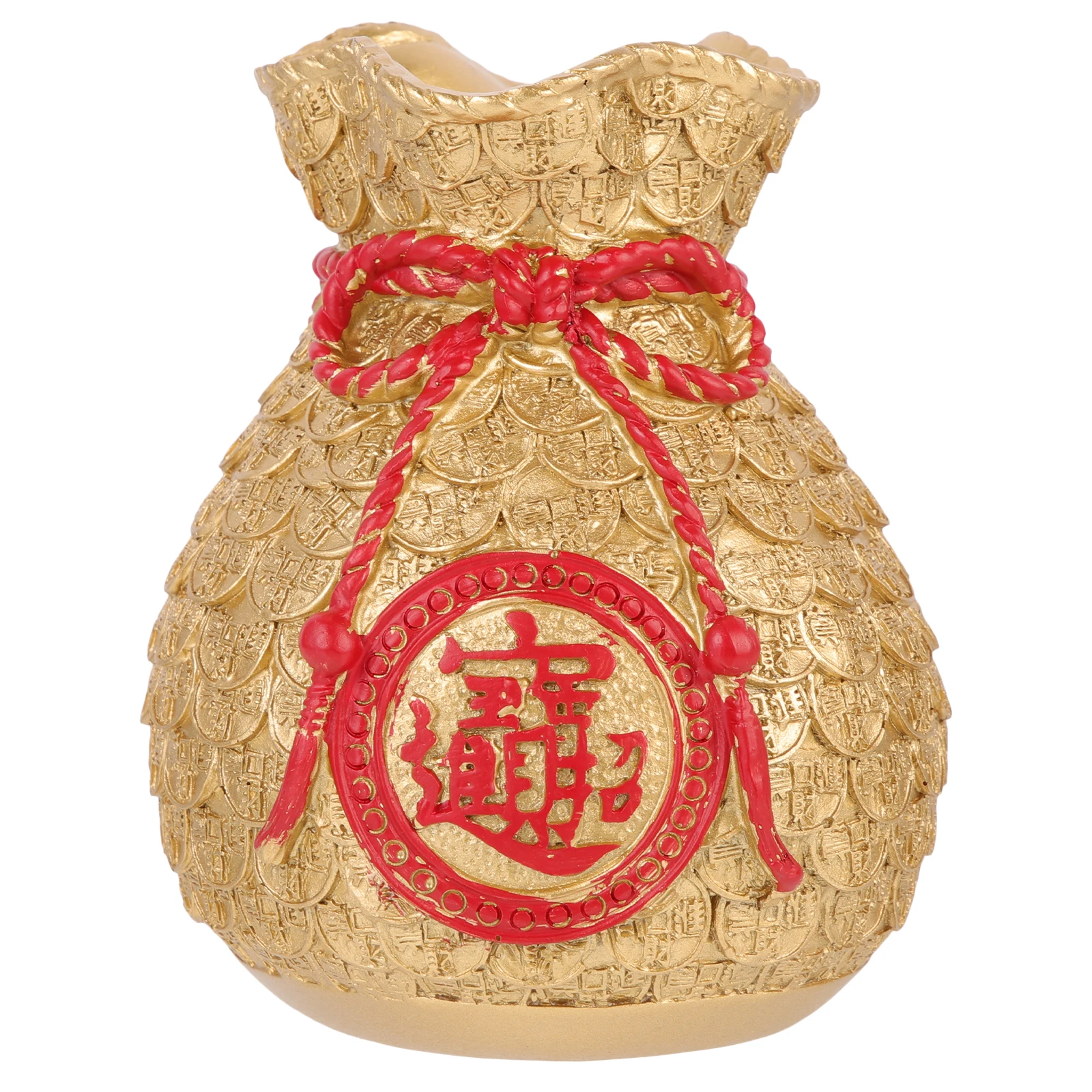 

Golden Lucky Money Bag Resin Piggy Bank Creative Adorable Storage Cute Table Ornament Craft Scene Adornment Handmade