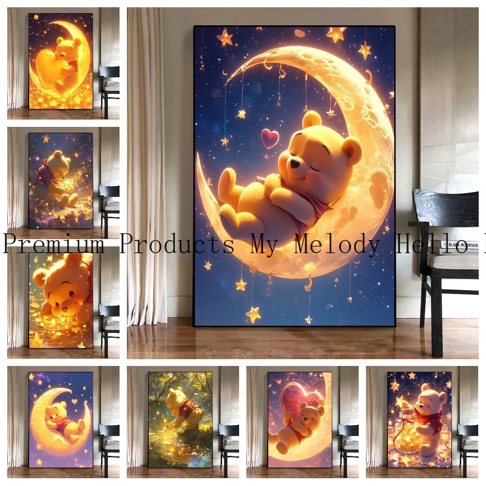 

Classic Anime Poster Winnie The Pooh Canvas Painting Prints Cartoon Wall Art Picture for Girls Room Home Decor Friends Gifts