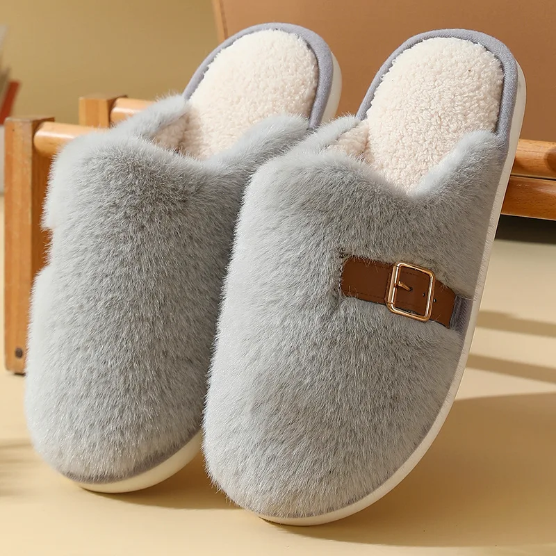 شباشب نسائية شباشب قطنية شباشب منزلية سميكة موضة قطيفة شتاء دافئ للجنسين أحذية سحب على أحذية المنزل الداخلي