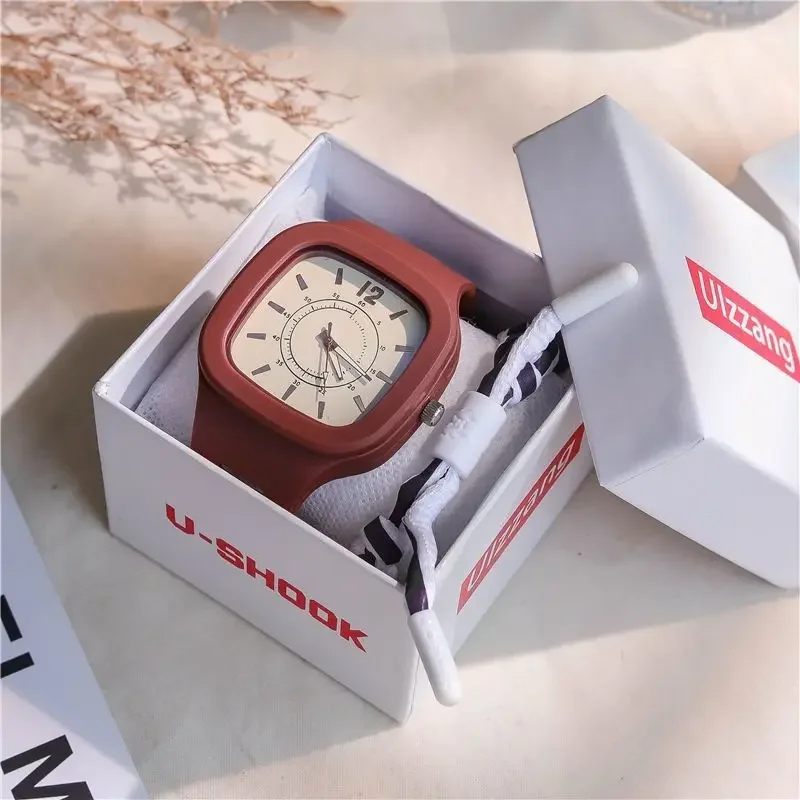 POPACC Korean Style Quartz Wristwatches Student Simple Solid Color Watch for Women Clothing Accessories Birthday Gifts