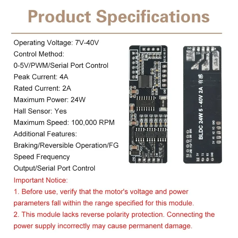 BL Low Power Hall Effect Sensor -Phase Brushless Motor Driver Board Speed Controller Driver 7-40V 4A