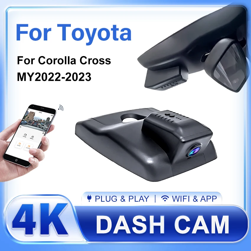 

For Toyota Corolla Cross 2022 2023 Plug and Play 4K Dash Cam for Car Camera Recorder Dashcam WIFI Car Dvr Recording Devices