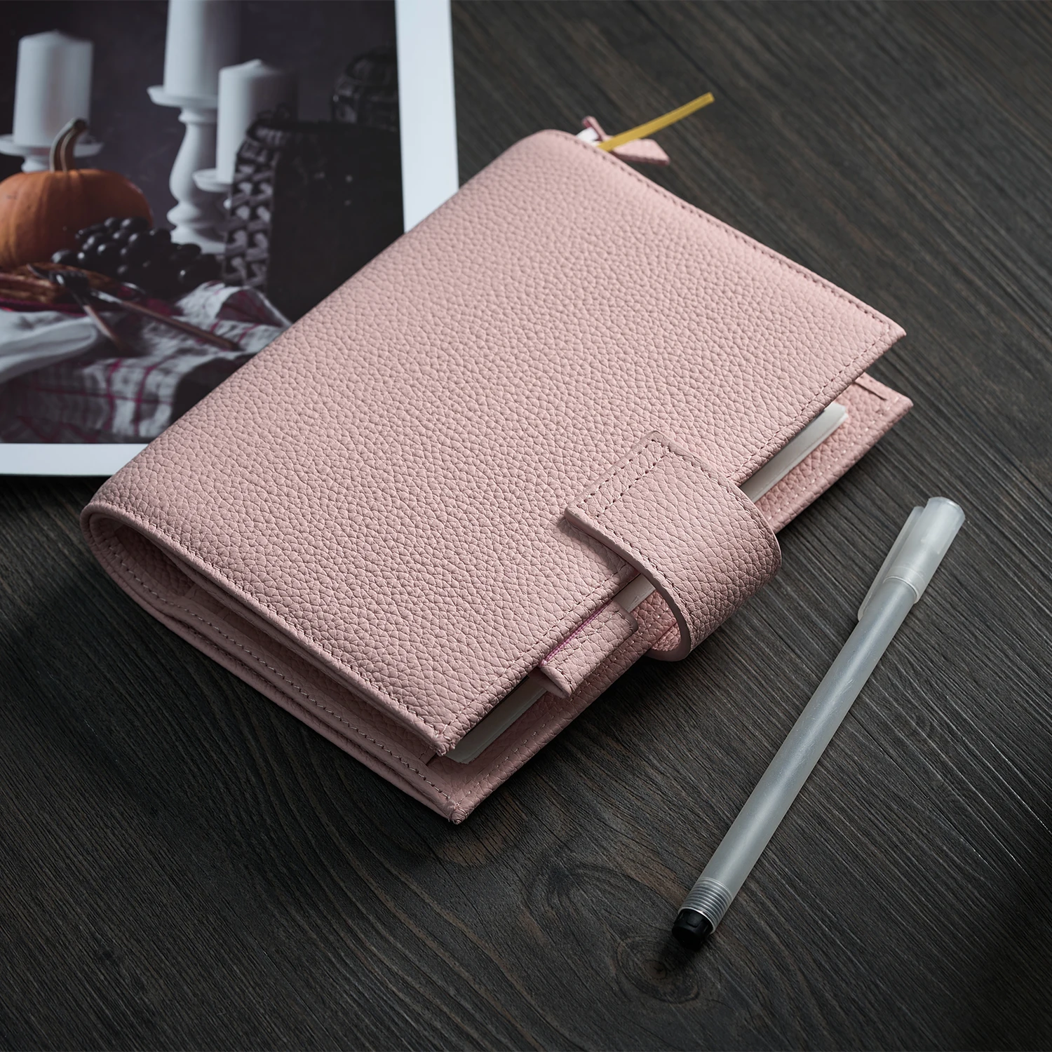 A6 ノートブックカバー手作り本革複数のカード万年筆位置学校事務用品文房具