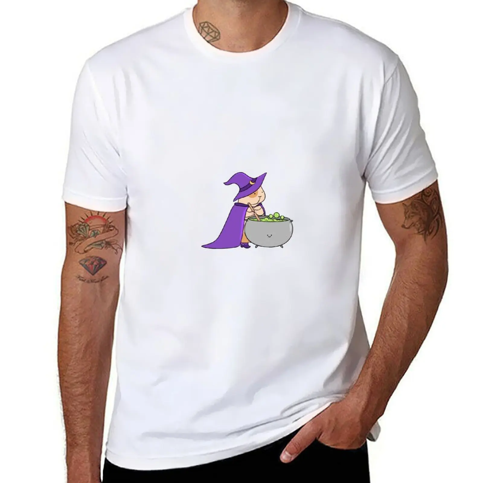 

Guinea Pig Witch Making a Potion T-Shirt t shirt custom print man t shirt cotton T-shirt