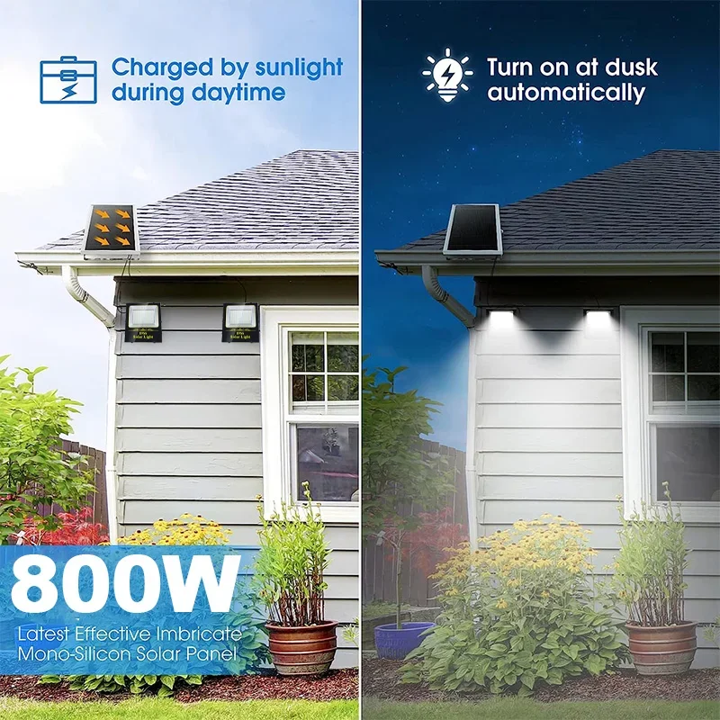 2 head LED Flood Lamp Street Wall Solar LED Solar Light Outdoor Remote Control Waterproof For Garden Path Landscape Spotlight