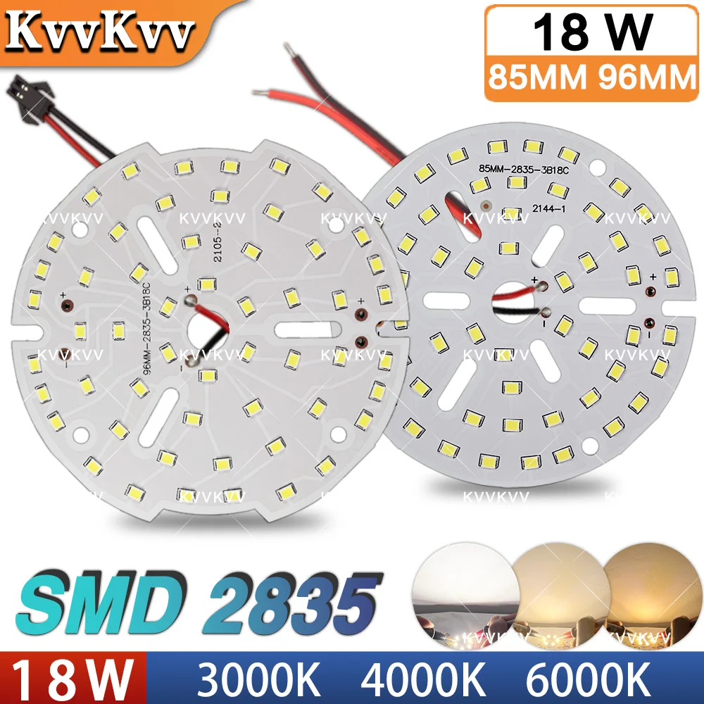 LED 18W PCB Light Board SMD2835 LED Chip Aluminum Lamp Plate 85mm 96mm For DIY Home Light Source Bulb Lamp Spotlight Ceiling Hom