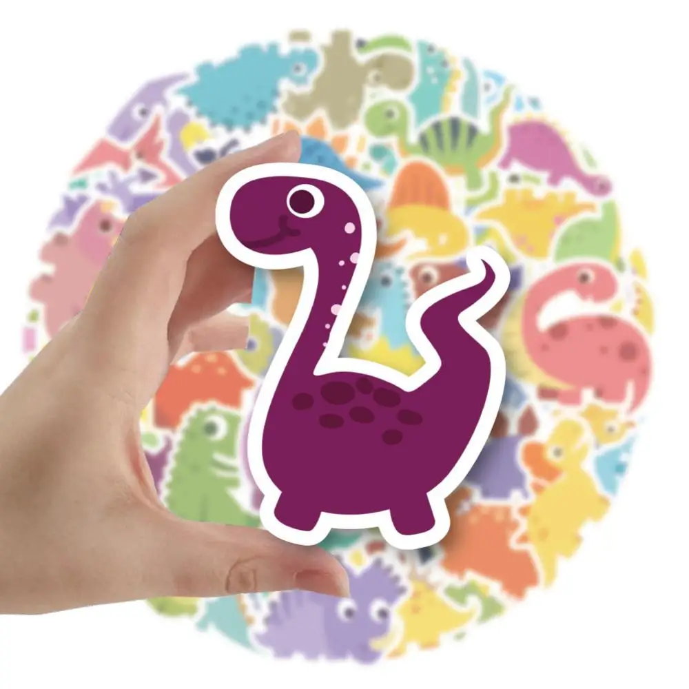 60Pcs Colorful Cute Dinosaurs Stickers Ornament Luggage Phone Notebook Stationery Graffiti DIY Funny Cartoon Decorative Stickers