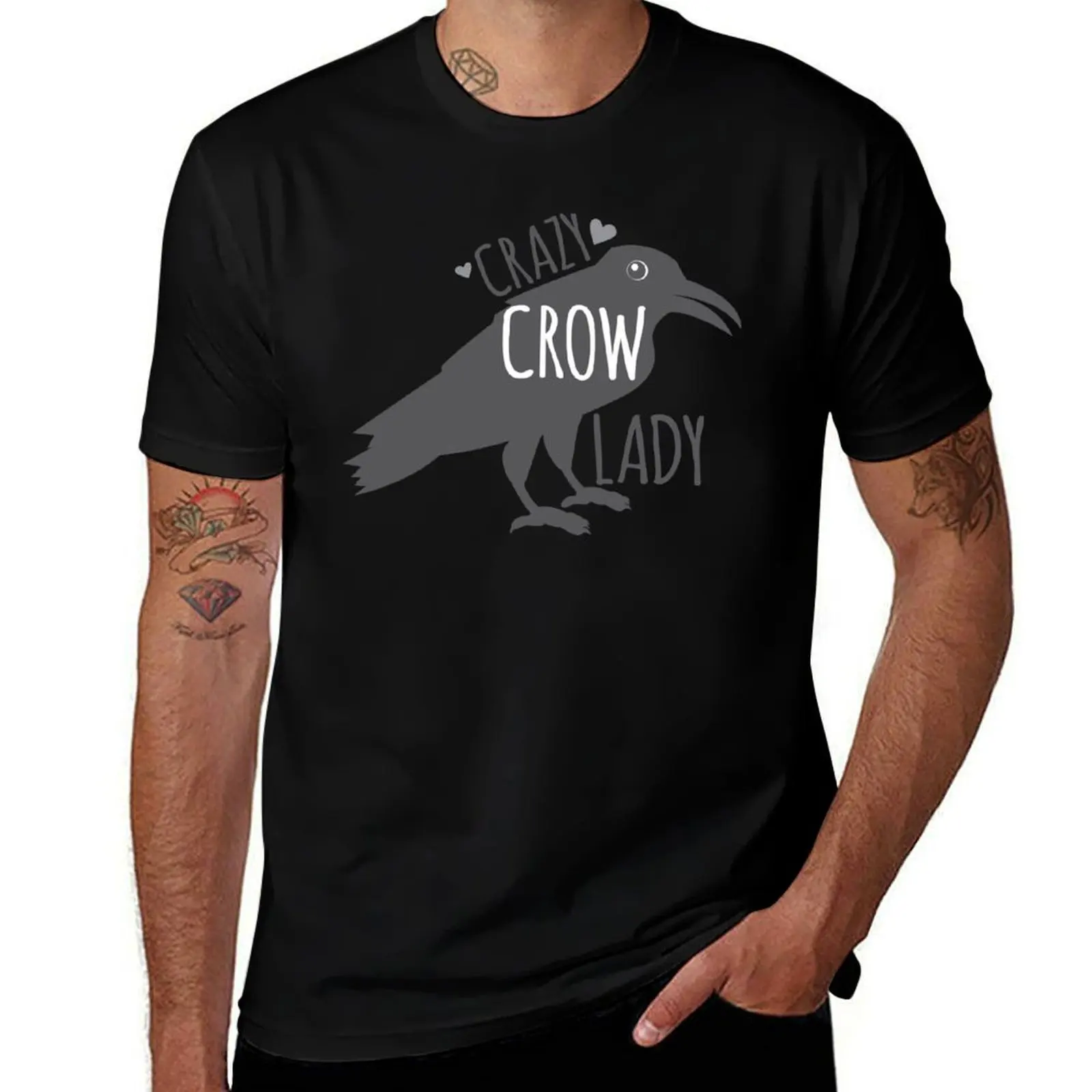 

cotton t for man pack t CRAZY for t personalised Crow Lady white shirts shirt T-Shirt pack shirts man