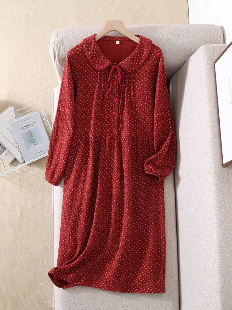 

Princ Sle Pure Cotton Thin Long Sve Sp Dr Women's Summer Outdoor Wearable Floral Print Cotton Home Dr