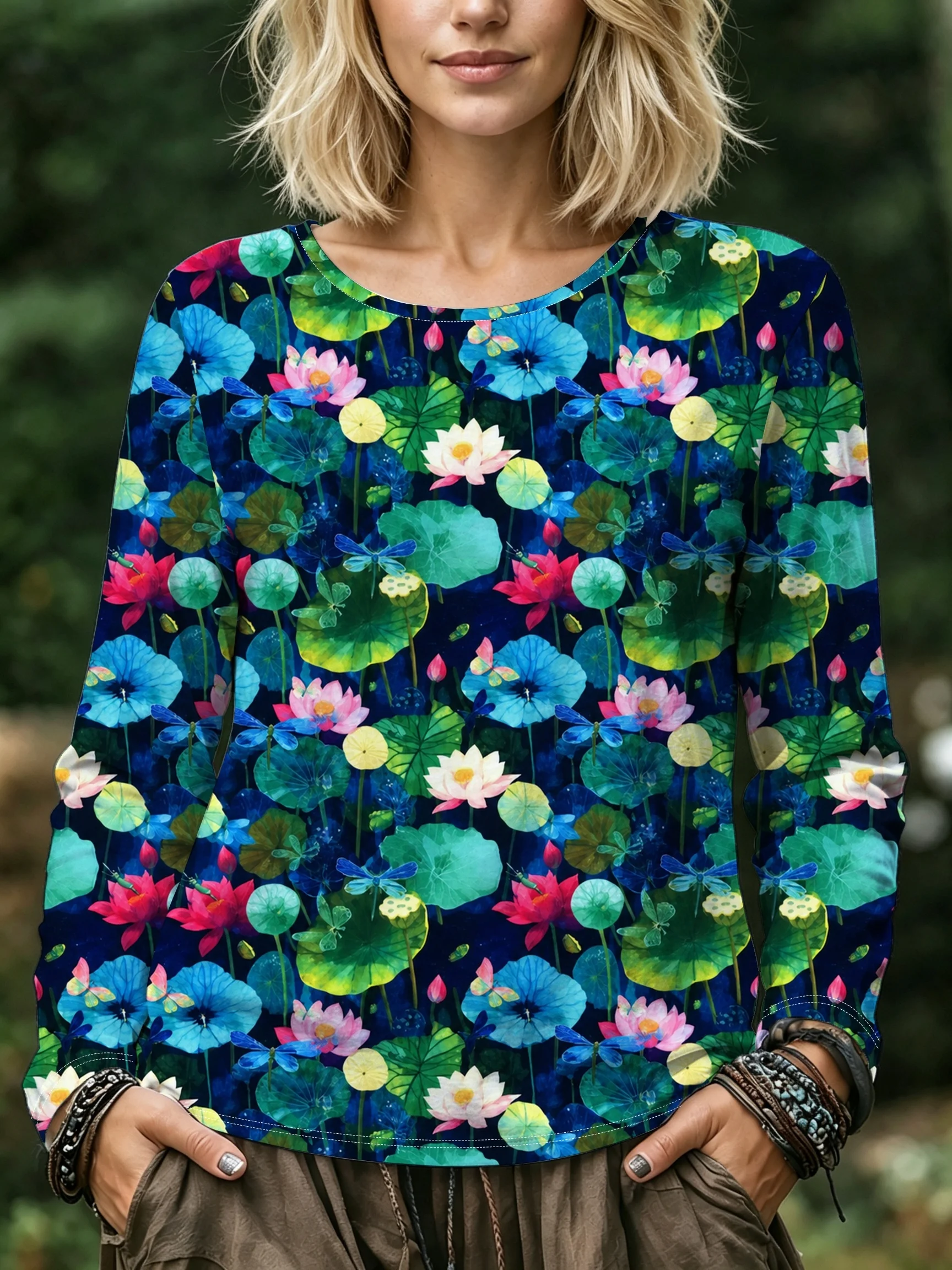 Blusa feminina com estampa de  - Blouses avaliação e preço