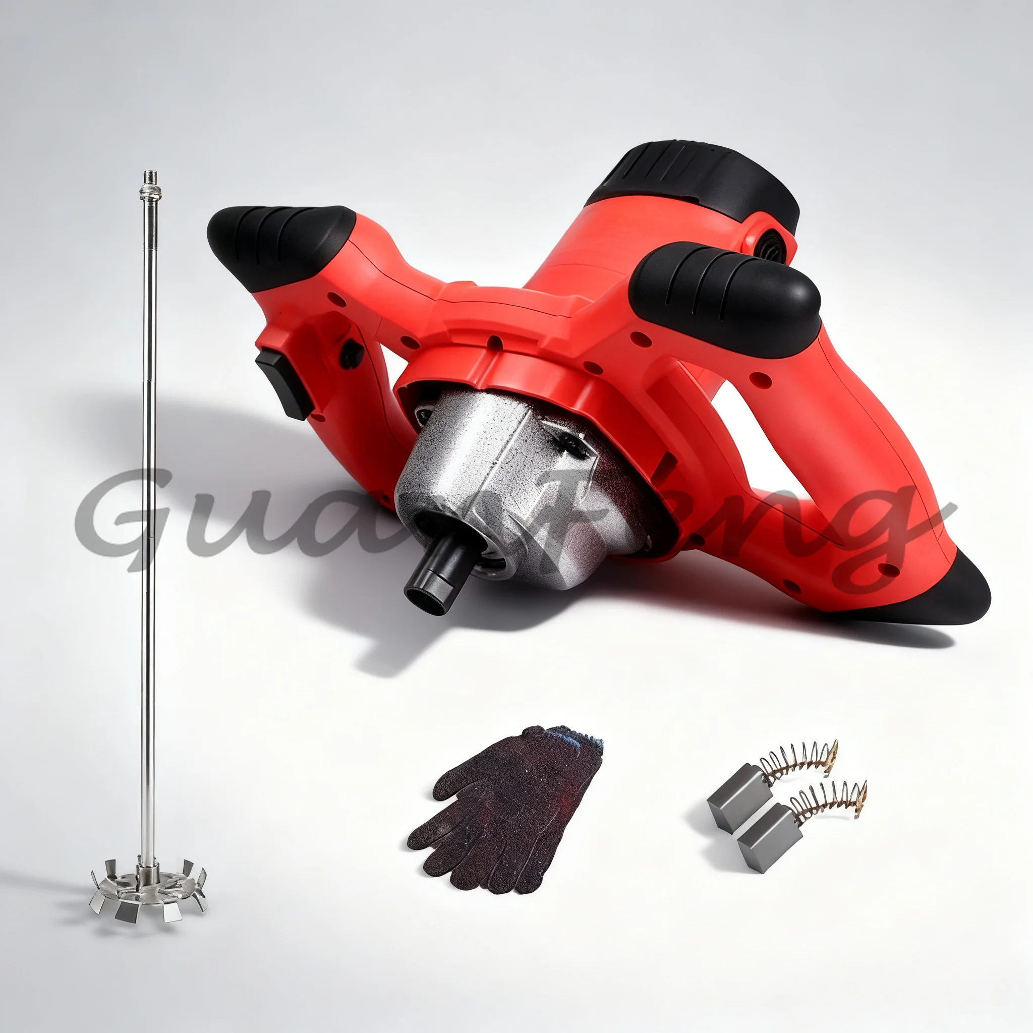 Electric Steering Wheel Paint Mixer, Commercial Stirrer with 3-Layer Stainless Steel Dispersing Disc for Putty & Cement