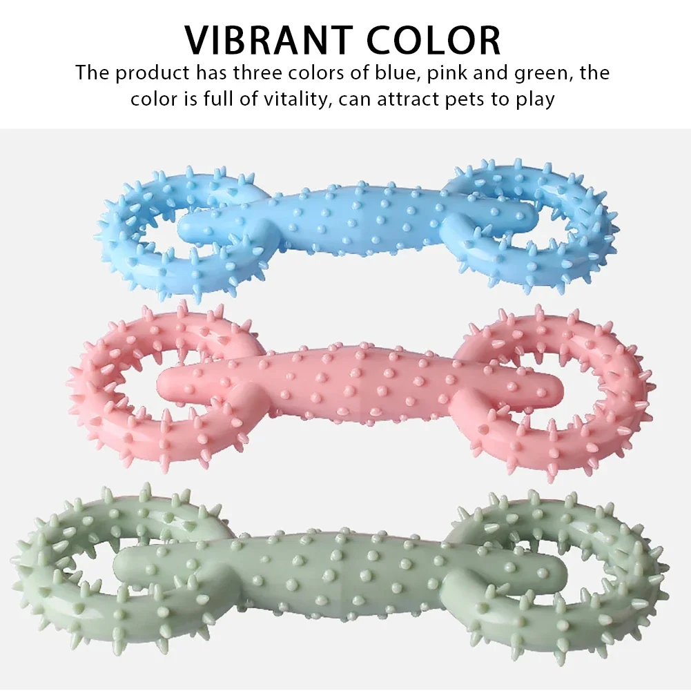 Pet Chew Toy Soft Rubber Bite-resistance Double Ring Shape Teeth Grinding Chewing Toys for Small Dogs Training Pet Supplies