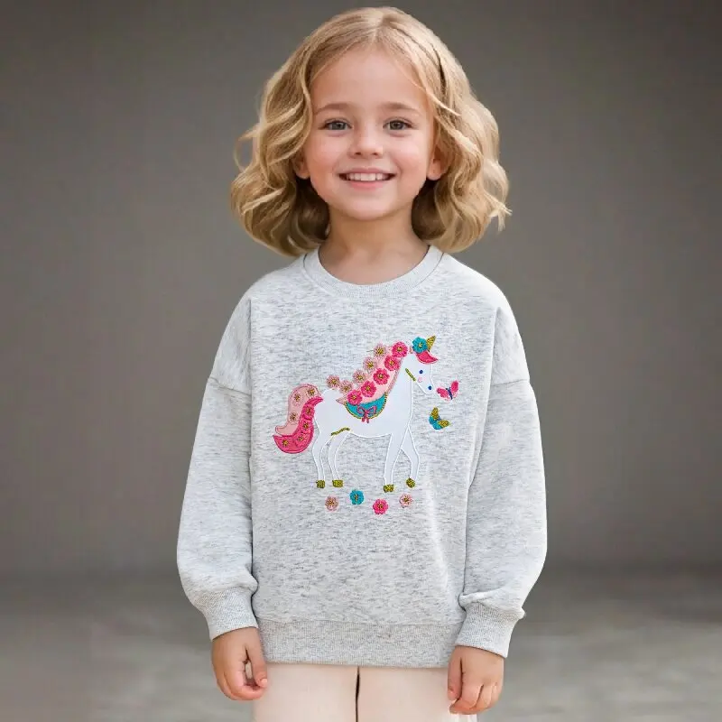 

Little maven Spring Autumn Children's Clothing Cartoon Unicorn Girl Sweatshirt Kids Costumes Baby Girls Princess Tops Sportswear