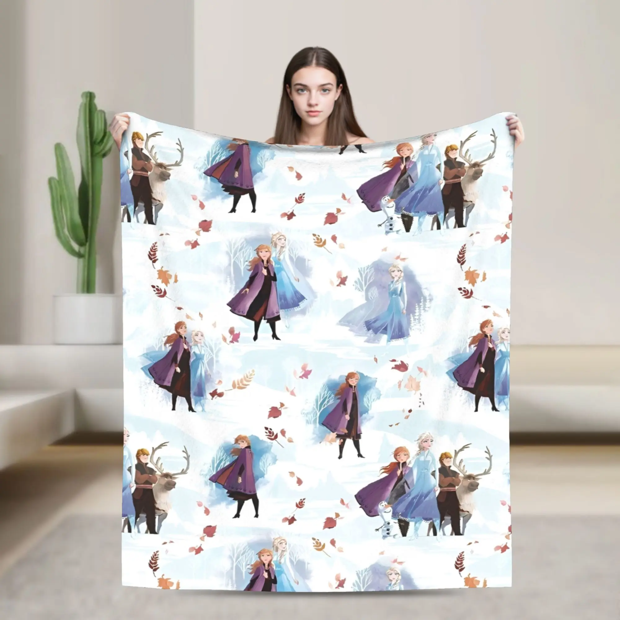 

Frozen Pattern Coral Fleece Plush Throw Blankets Blanket for Bed Office Super Soft Bedding Throws,